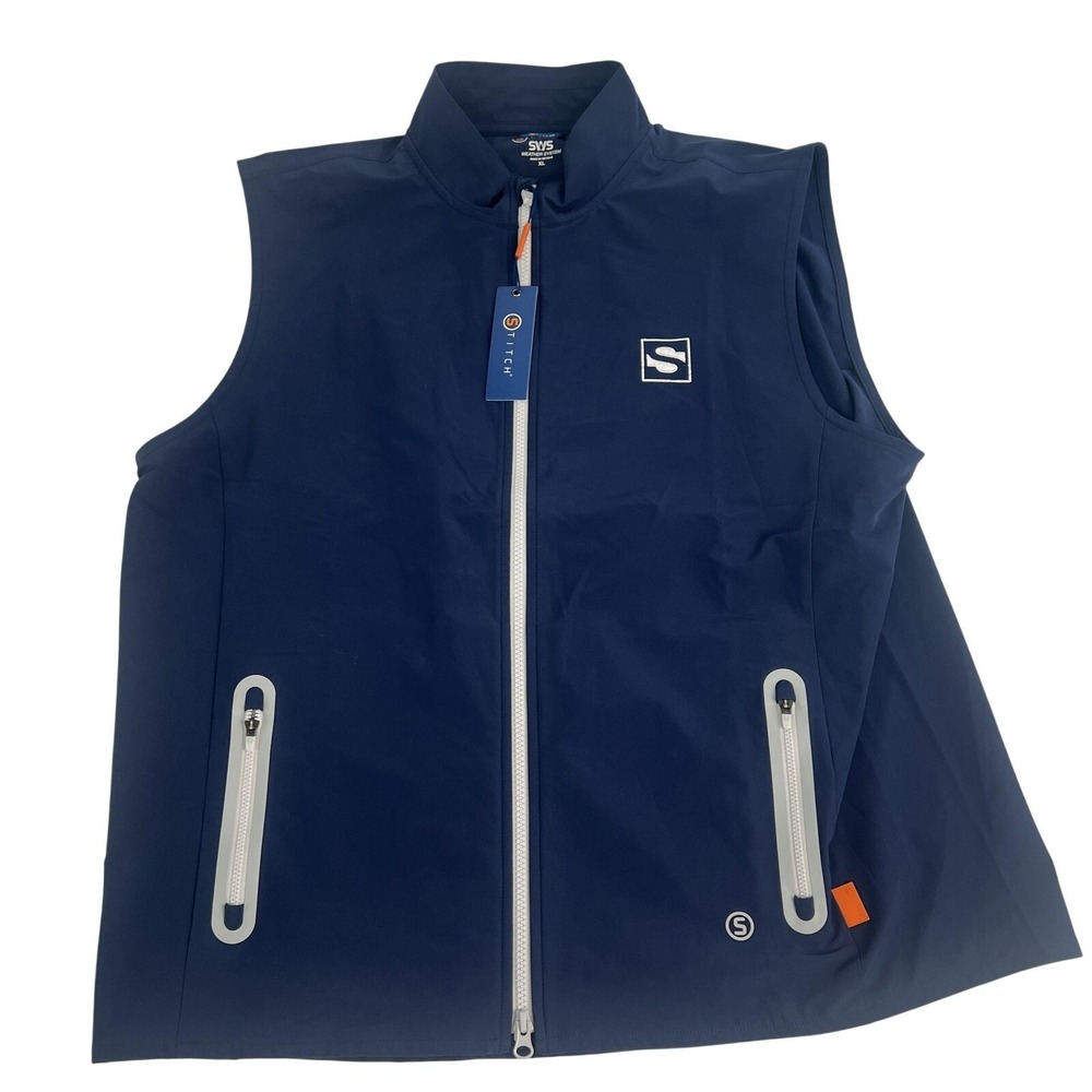 Stitch SWS Weather System Vest Mens XL Blue Softshell Golf Windbreaker Full Zip
